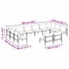 Garden Sofa Set with Cushions 12 Pcs Black Steel