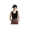 Onitsuka Tiger Round Neck Pullover Solid Color Vest Women tops Black 2182B109-001