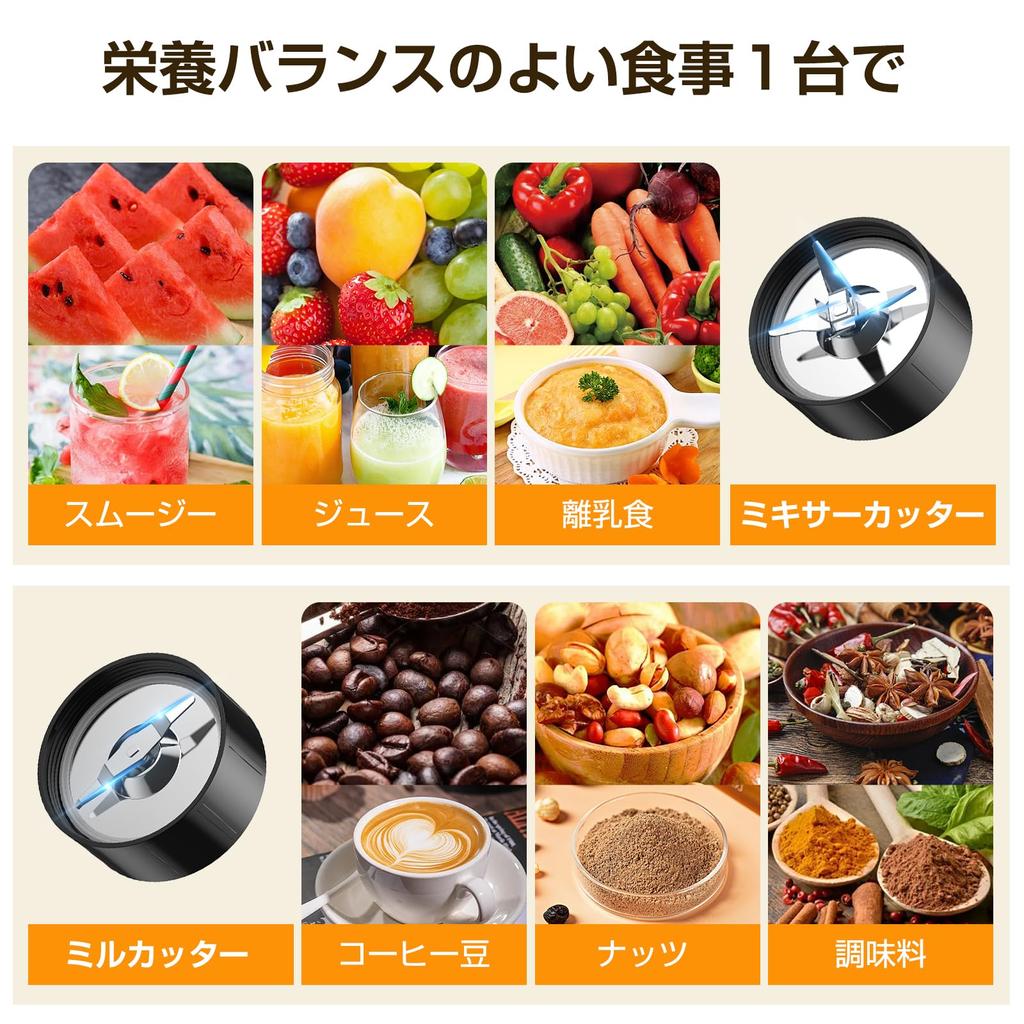 MOOKA LIFE Small Recipes Included 2 Bottles 550ml Smoothie Can Crush 450W High Power Coffee Nutrition Overheating Perfect for Mixer, [20 & + 300ml]