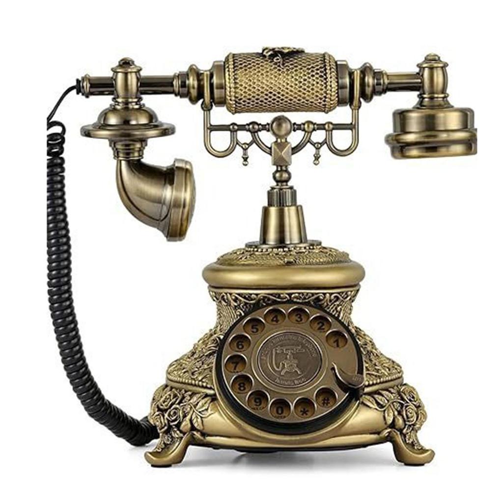 Vintage Telephone Classic Corded Bronze Old School for Bar Decor