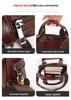 Men's Genuine Leather Vertical Briefcase: Simple Top Layer Cowhide Shoulder & Crossbody Document Bag.