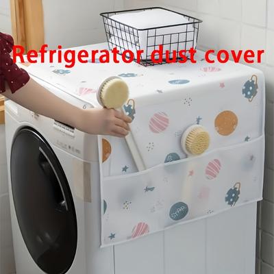 Thin Refrigerator Cover with Storage Pockets for Single-Door and Double-Door Fridges, Home Kitchen Cloth