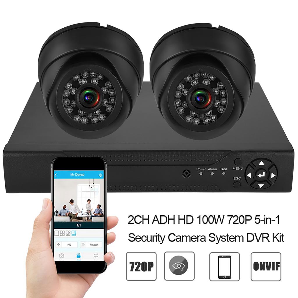 2CH ADH HD 100W 720P 5?in?1 for Security Camera System DVR Kit