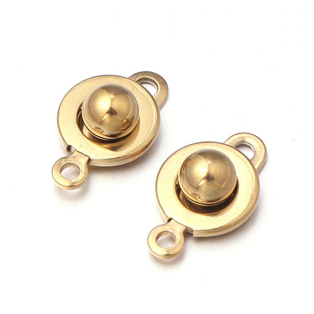 2pcs Stainless Steel Snap Clasps Buttons Jewelry Connector Fastener For DIY Necklace Bracelet Craft Jewelry Making Accessories