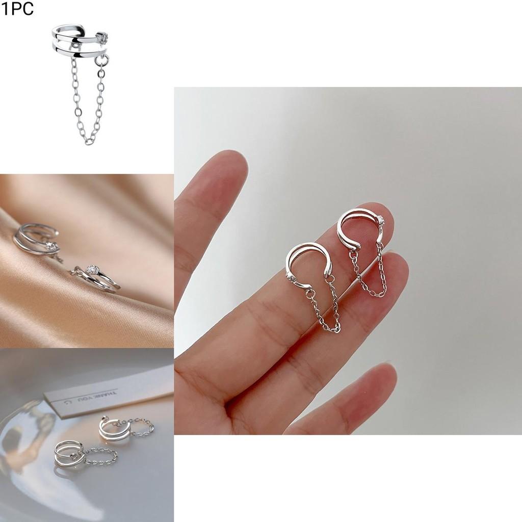 Trendy Chain Design Ear Clip For Men And Women Elegant Non-piercing Ear Cuff