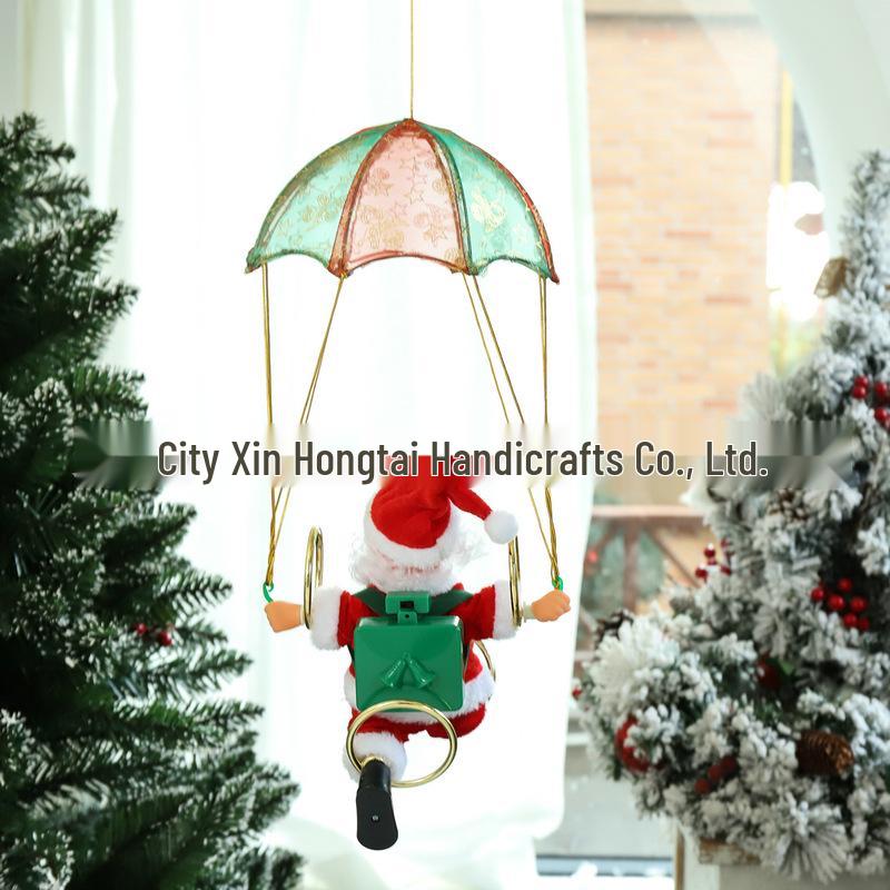 Electric Santa Claus Parachute Somersault Doll Christmas Ornament