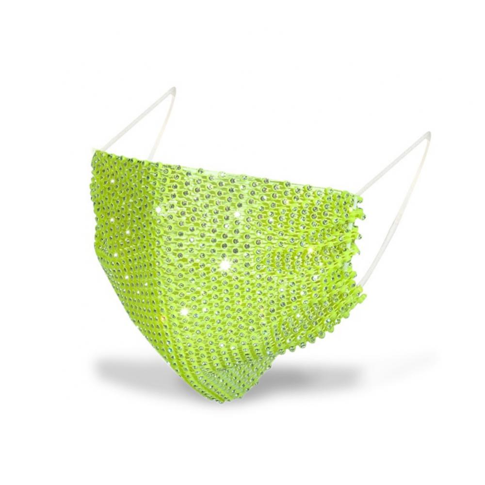 

Аксессуары для вечеринок для женщин, подходящие для использования в качестве ожерелья, можно использовать в качестве обычной маски для ухода за щеками - инкрустированный процесс зелёный