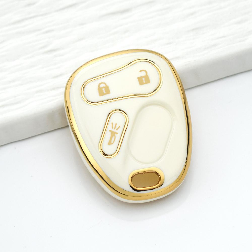 Anti-Scratch Car Key Case Cover for Chevy Silverado Tahoe Suburban Equinox Avalanche SSR LHJ011 Key Bag with Keychain Accessory