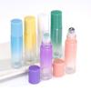 10PCS 10ml Gradient Color Glass Roller Bottles, Pearlized Refillable Containers for Massage Oil & Floral Water