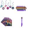 Lebendiges Encanto-Geburtstagsdeko-Set mit Hintergrundbanner und Cupcake-Toppern