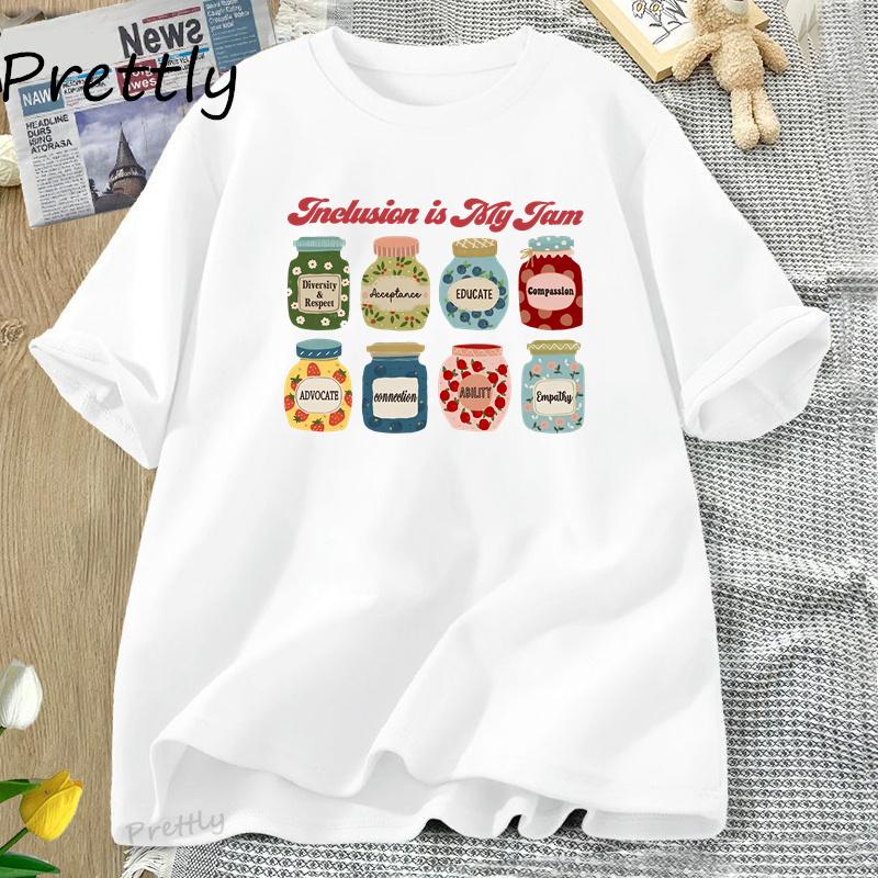 Inclusion Is My Jam T Shirt Funny Graphic Special Education Teacher T Shirts Autism Awareness Tshirt Men Women Cotton Tees