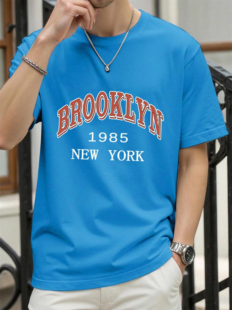 New York 1985 Brooklyn Design Tee Shirts ONeck Loose Short Sleeve Trendy Cotton Sportswear Unisex Comfortable Summer TShirt