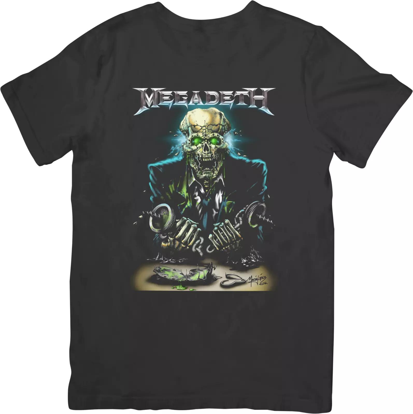 

Megadeth Music Футболка унисекс из качественного хлопка черного цвета для мужчин и женщин XL