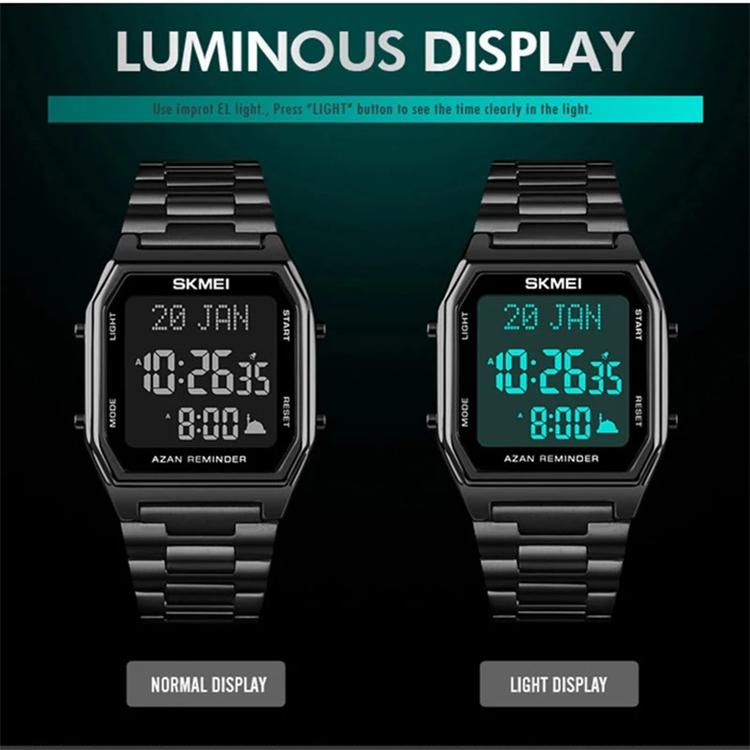 SKMEI 1763 Men's Luxury Sport Square Digital Watch Alarm LED Chronograph Japan Made Quartz Movement 30M Waterproof Stainless