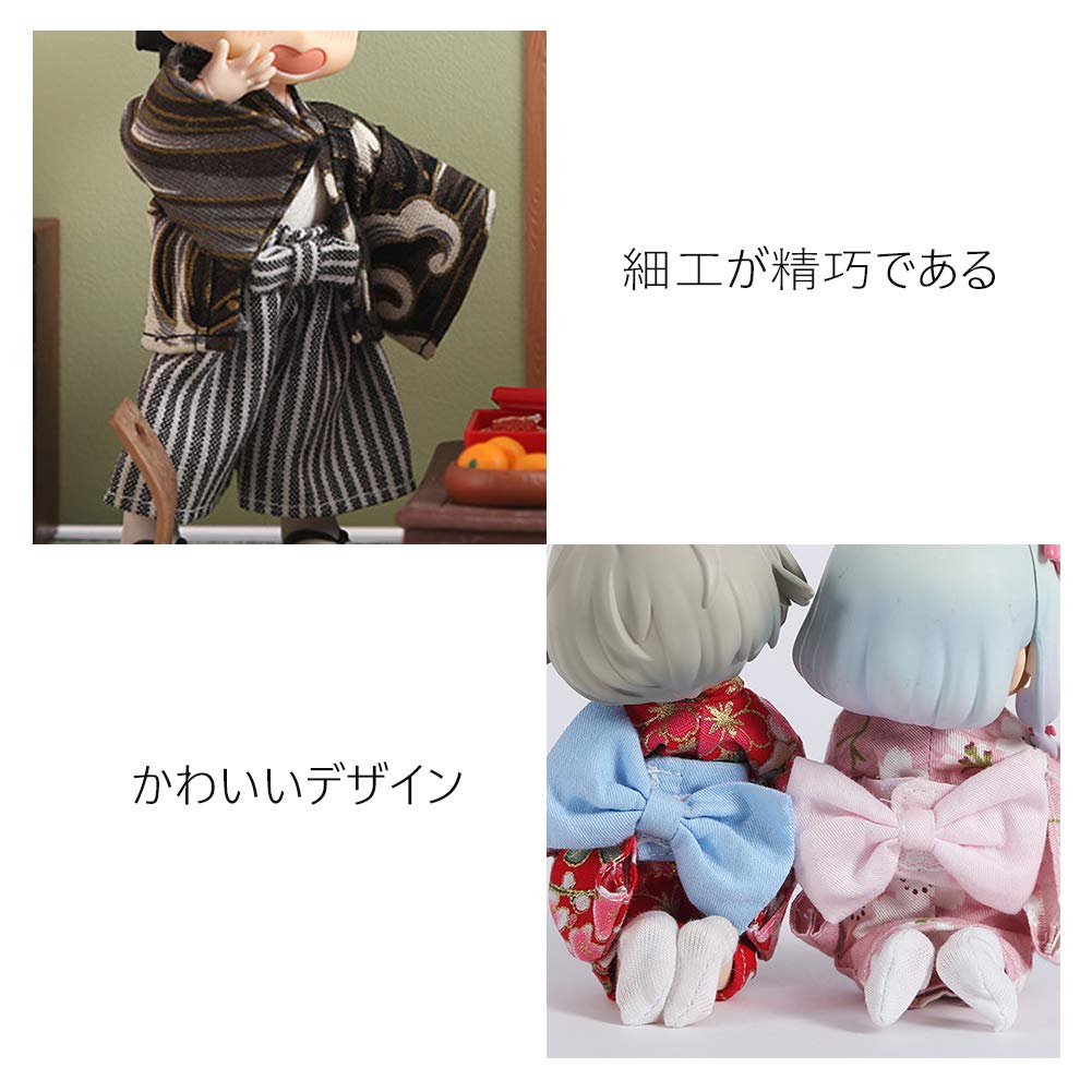 HIGHAWK Obitsu 11 OB11 Obitsu Doll 11cm Body Compatible Body9 Doll 11cm Kimono Set Suit Outfit Obitsu Body Kimono Nendoroid Yukata DDF 3-Piece (Boy,