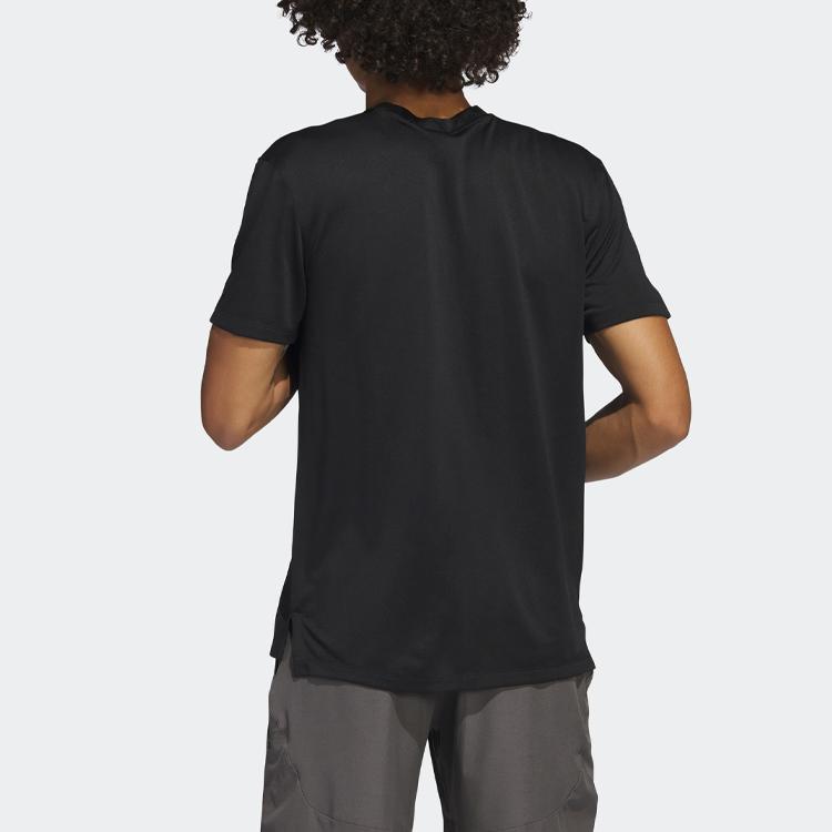 Adidas Hustle For The Muscle Aeroready Graphic Print Crew Neck Short Sleeve T-Shirt Men Tops Black HT3016