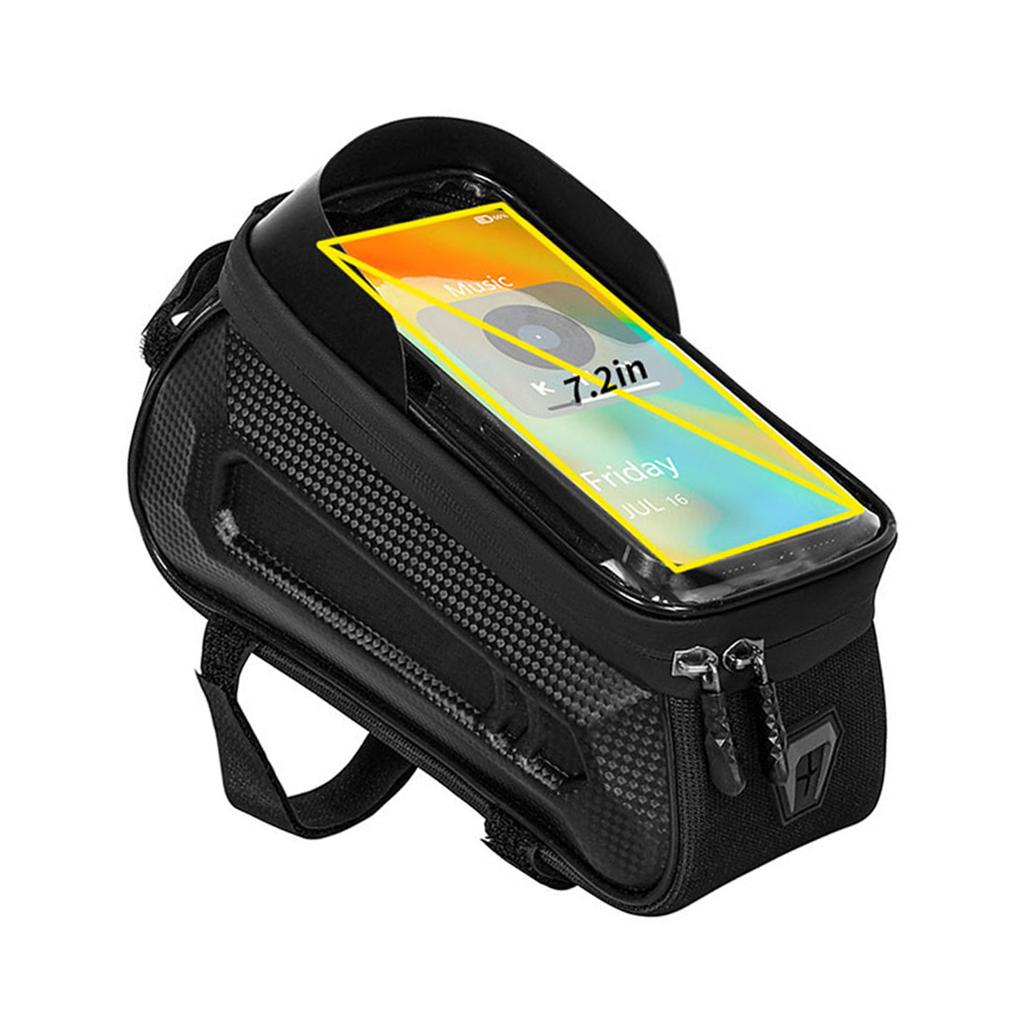 Fahrradrahmentasche Hartschale Touchscreen Sonnenschutz Tragbare Installation Regendicht Fahrrad Oberrohrtasche zum Fahren