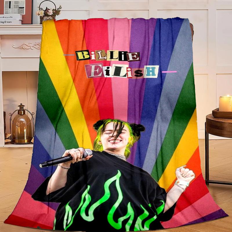 1PC Bi-llie green Artwork Flannel Blanket Gift, Suitable for Both Men And Women, Soft Ideal for Beds And Sofa, Birthday Or Christmas Gift