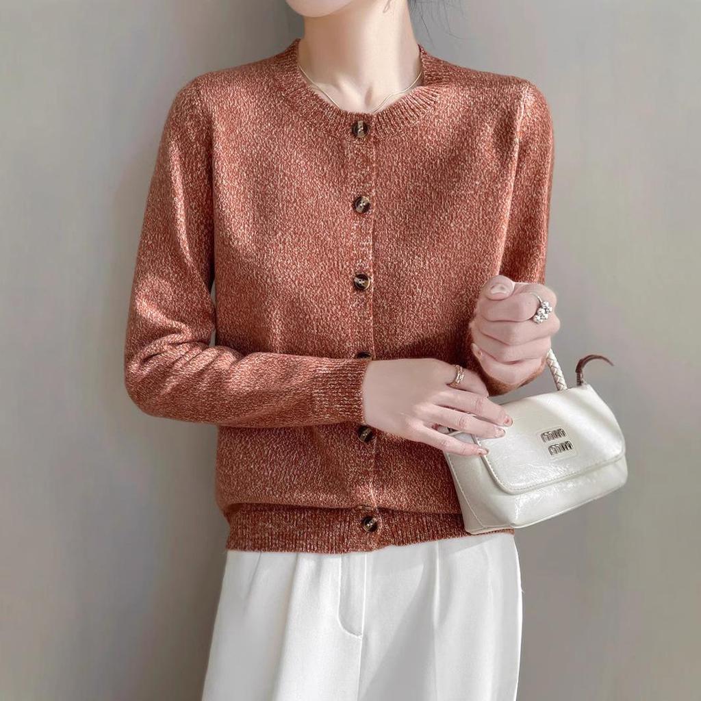 Veelzijdig gebreid damesvest met bloemen: Ronde Hals Lente Laag