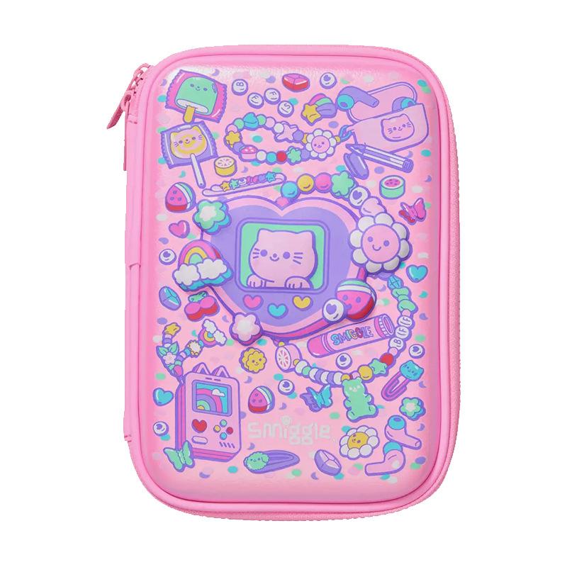 Smiggle Kids Backpack Cat Necklace Pink School Bag Lightweight Outdoor Casual Daypack