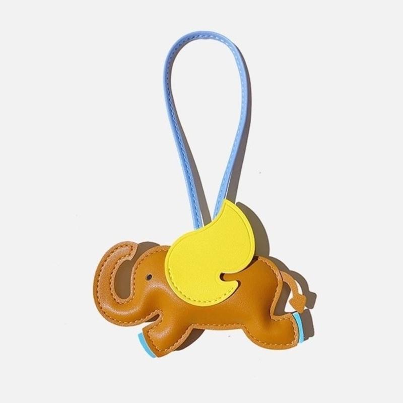 Cute Elephant Bag Pendant Keychain Chic PU Leather Keychains Phone Straps Chain Stylish Keyring for Fashion Enthusiasts