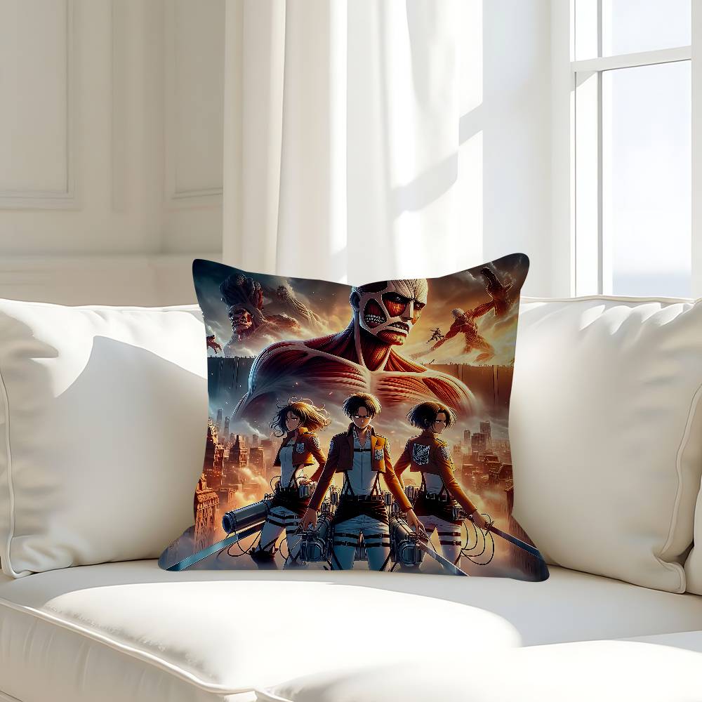 Anime Attack ON Titan Office Cushion Pillowcase Car Cushion Cover45X45CM Lumbar Pillowcase Sofa Pillowcover