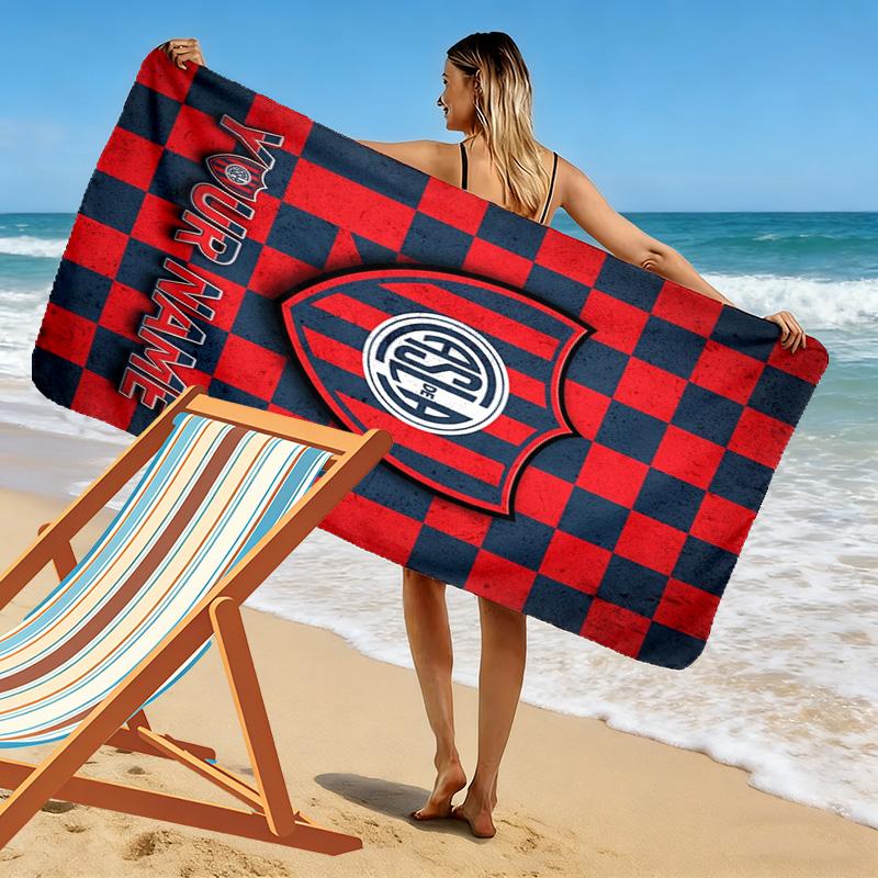 Name Custom San Lorenzo Logo Print Beach Towel, Large Soft Quick Dry Towel for Beach Camping Swimming
