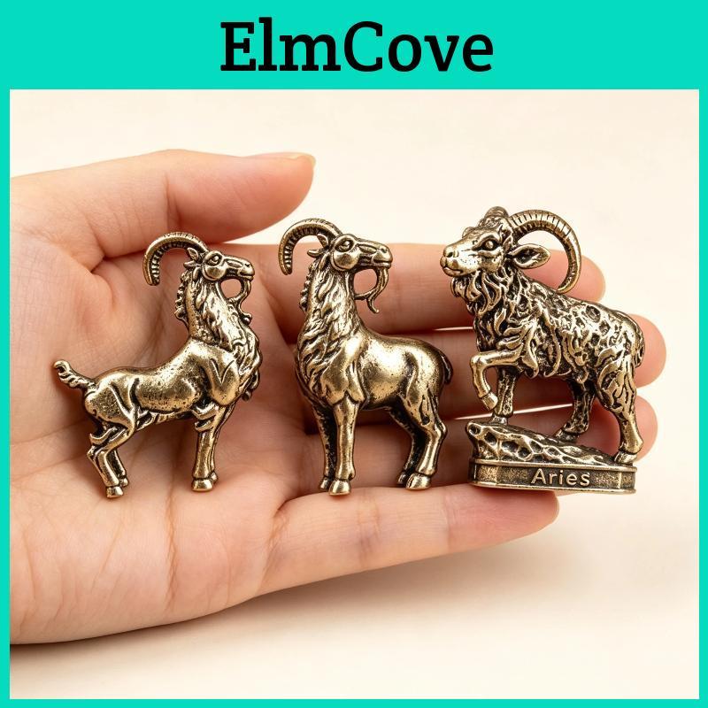 Animal Alloy Vintage Zinc Mini Goat Figurines Statue Home Decor Vintage Handcrafted For Desk Ornament
