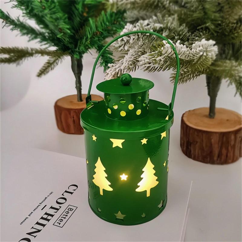LED Candle Lanterns for Christmas Decoration Vintage Tabletop Lanterns Enhances Your Christmas Atmospheres for Garden
