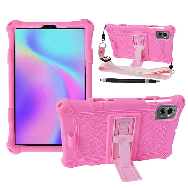 

Soft Silicon Case Universal For Lenovo Legion Y700 2023 2022 TB9707F 9707X 8.8 inch Kickstand Tablet Cover With Shoulder Strap Legion Y700 2023 рожевий