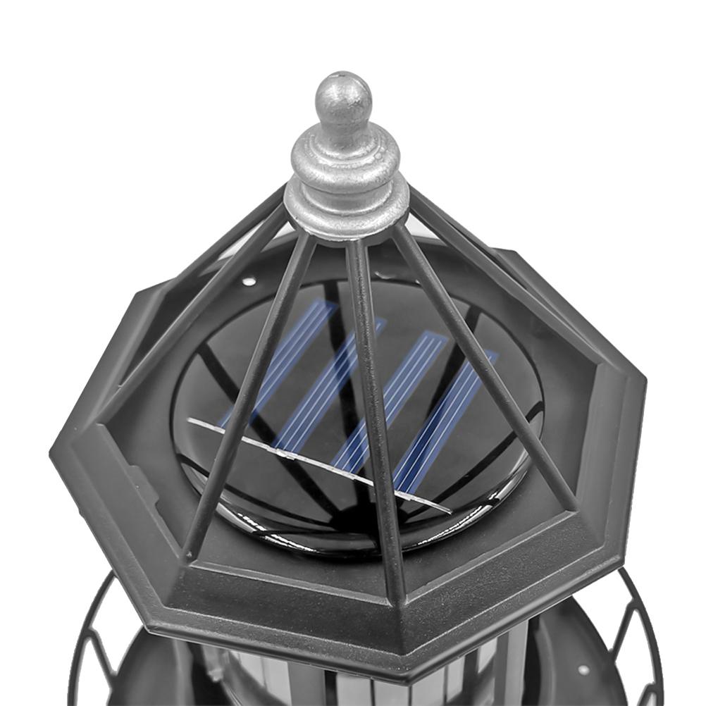 LED Solarleuchtturm Solarbake Turm Drehendes Licht Europäischer Stil Outdoor Dekoration Ornament