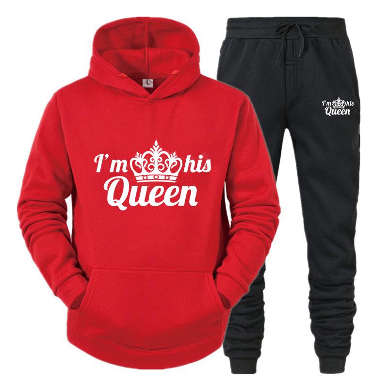 KingQueen Unisex Couple Hoodie & Sweatpants Set - Casual Sportswear