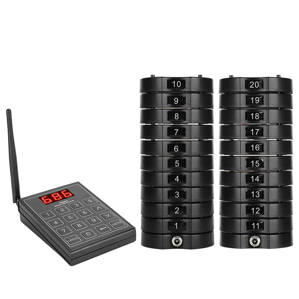 668‑S Wireless Guest Customer Restaurant Pager 1 Keypad Sender+20 Coaster Pager