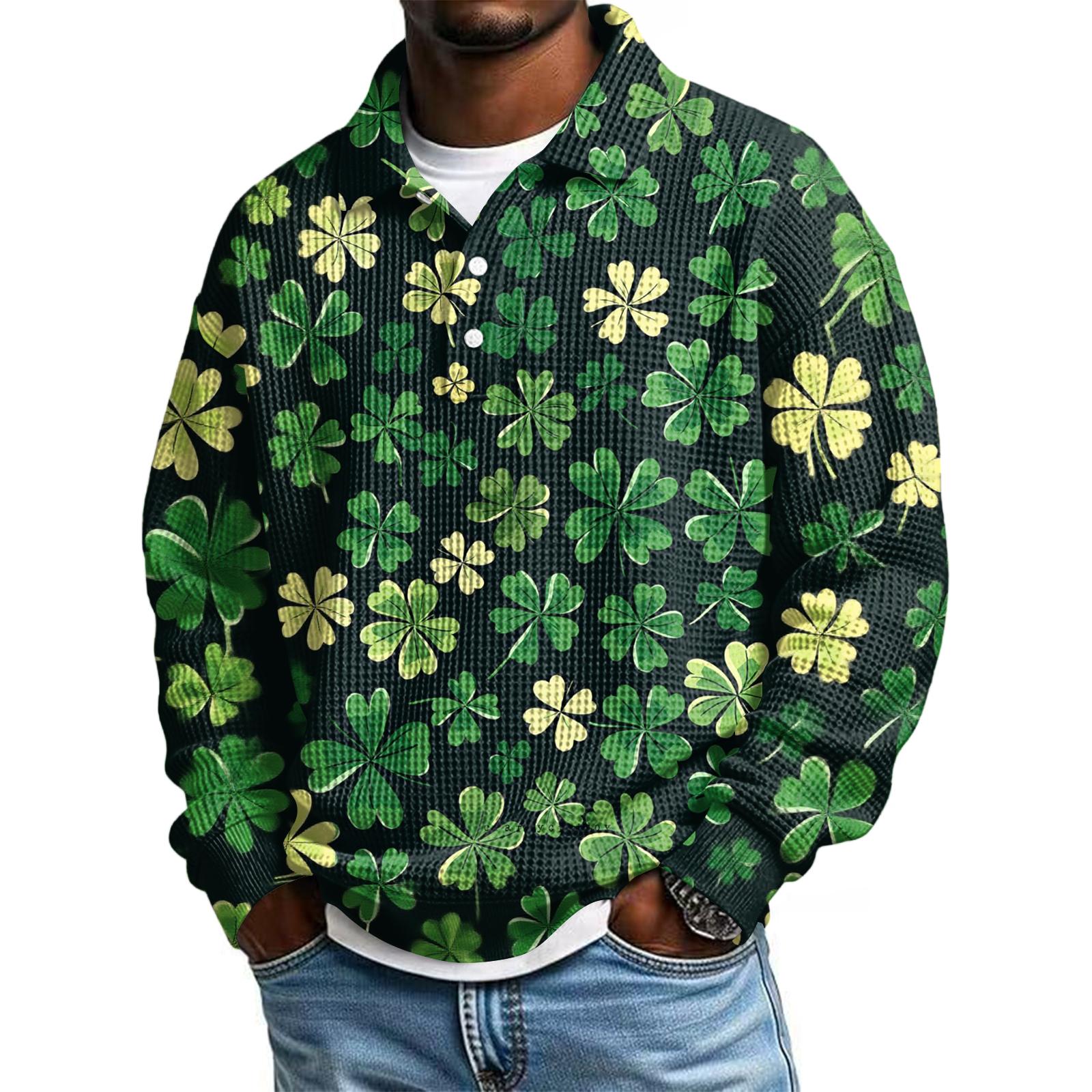 

Men s Casual Shirt Short Sleeve Casual St.Patrick s Day Summer Spring Turndown Button Up S ціан