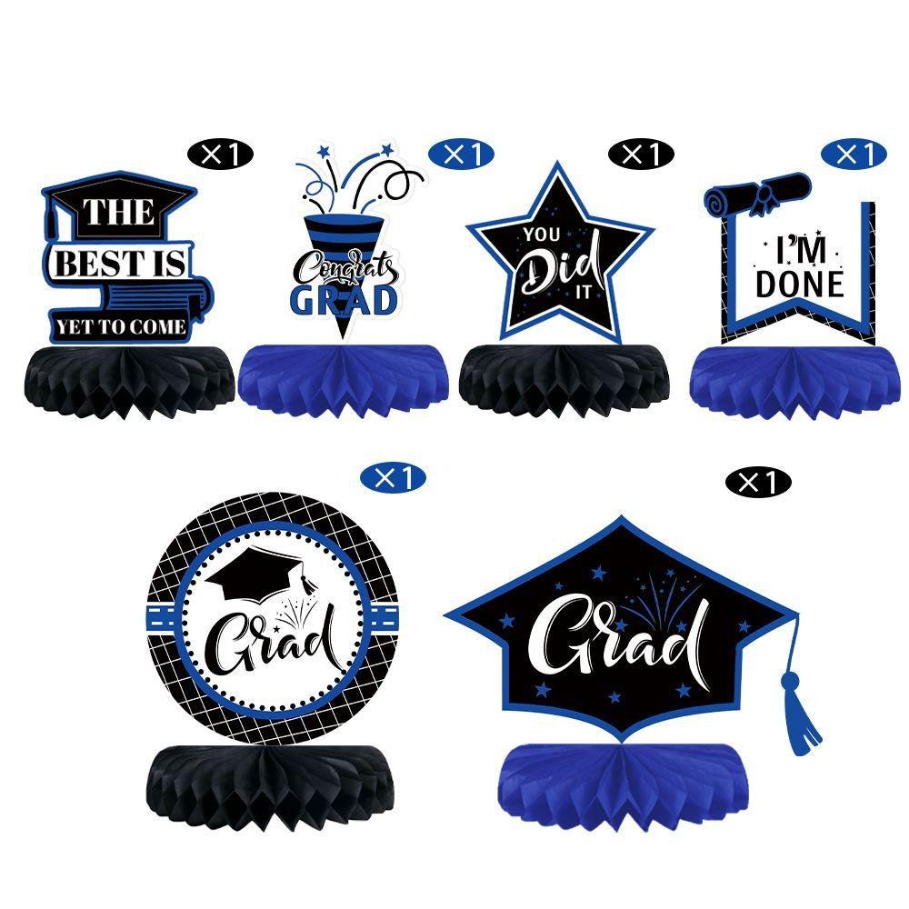 Honeycomb Graduation Decor Ball Set Of Six With Paper Fan For Event Celebration