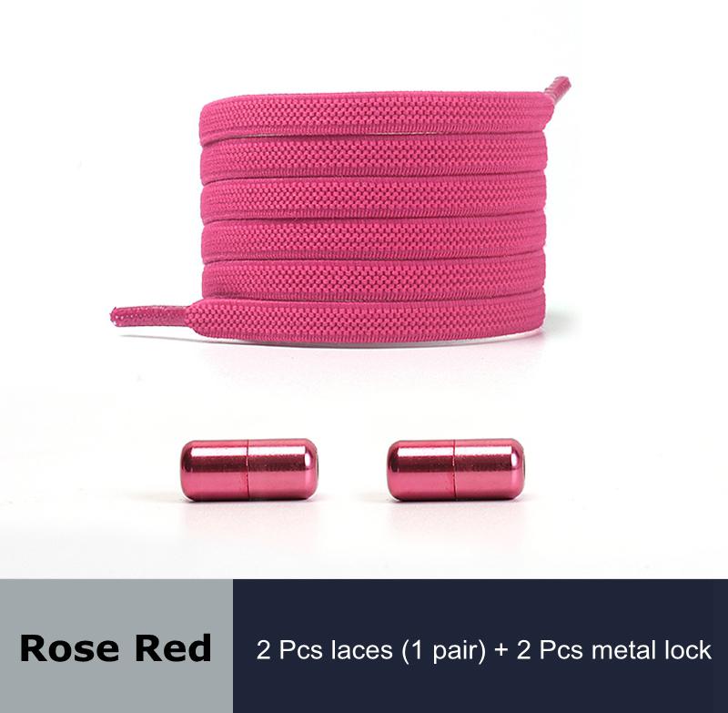 1 Pair No Tie Shoelaces for Sneakers Elastic Flat Shoe Laces Metal Lock Without Ties Quick Tieless Shoelace for Shoes Kids Adult