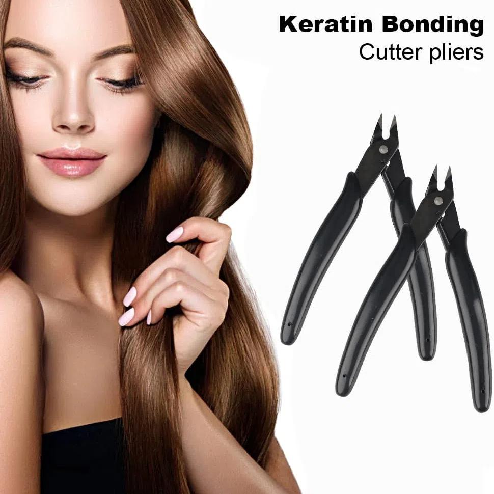 Hair Extension Pliers Keratin Bond Cutting Pliers Wire Flush Cutters Wire Clippers Nippers Hair Extension Tool with an Opening Spring Weft Extensions