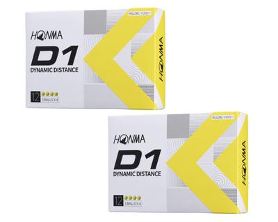 Dozen Honma Golf Balls D1 BT2201 1 Dozen 12 Balls X 2 Set Honma Golf Honma HONMA BT2201 Original [2 Set] D-1 (with Towel) (Yellow)
