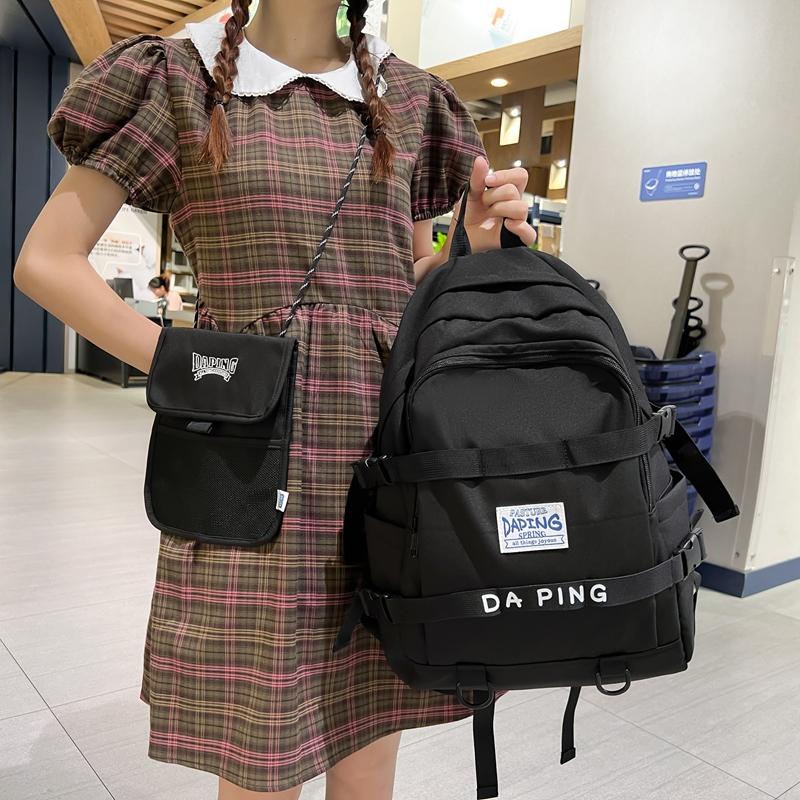 Студенческий однотонный школьный рюкзак женский дорожный рюкзак младших школьников — фото 6