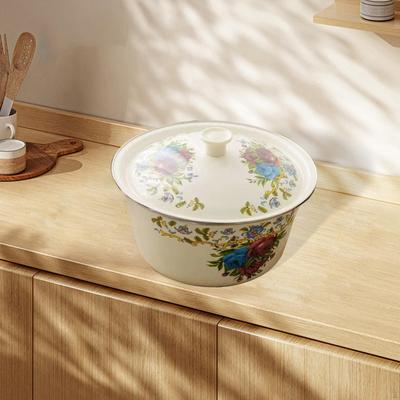 Bol de amestecare emailat Recipient Emailat Rotund Utilizare în bucătărie Design vintage Model floral