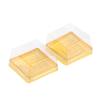 50 Piezas Caja de Postre Hojaldre de Yema de Huevo Transparente Dorada Cuadrada Plástico Cajas de Embalaje para Pastel de Luna Contenedor de Pastel de Luna Horneado Embalaje de Alimentos