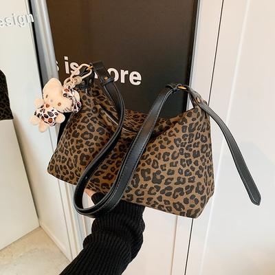 Underarm Leopard Print Tote Bag Women'S Retro Versatile Fashion Large Capacity Shoulder Bag Niche Women'S Bag