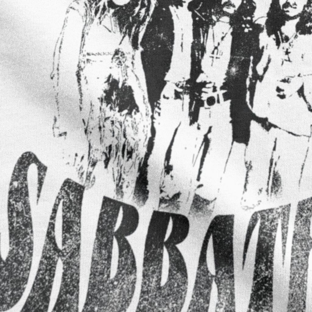 Official Black Group Photo T-Shirt Men British Sabbathes Funny Cotton Tee Crewneck Short Sleeve T Shirt Gift Merch