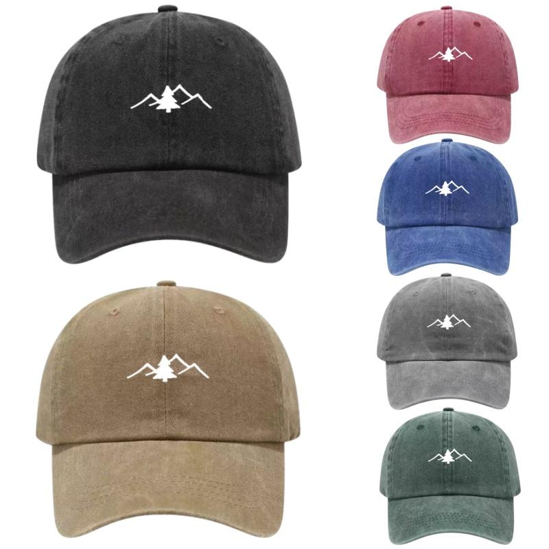 Tree Printed Washed Cotton Adjustable Baseball Cap Classic Snapback Dad Hat Breathable Golf Fishing Outdoor Sun Cap