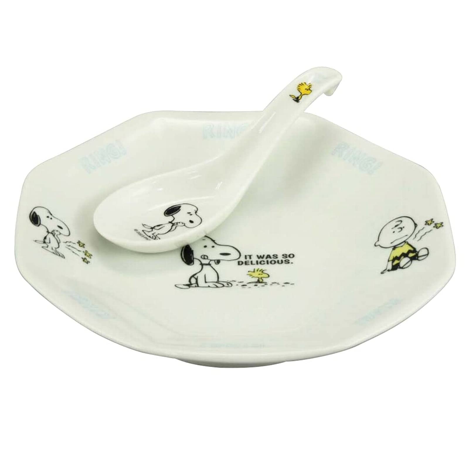 

Набор посуды Yamaka Shoten PEANUTS Тарелка Тарелка для жареного риса 19 см с ложкой Китайская серия Кольцо Сделано в Японии SN1002-334S