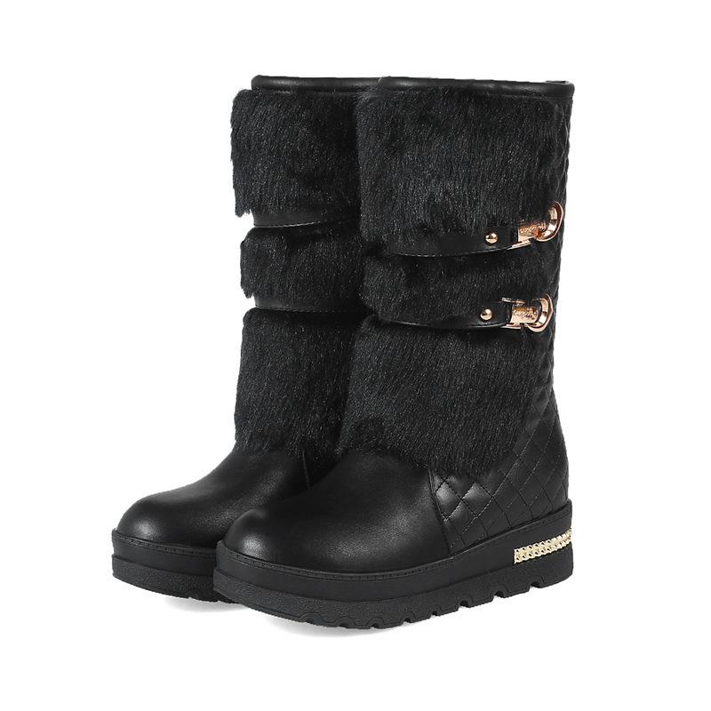 

Новые зимние ботинки на высокой платформе, хлопковая обувь, полусапоги, на толстой плоской подошве, женские ботинки, пушистая обувь 39 чёрный