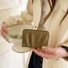 Korean Style Simplified Purse Sewn Short Small Bag Button PU Pleated Wallet  Women