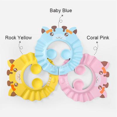 Cute Cartoon Baby Shower Cap Bathing Protection Adjustable Hair Washing Hat Silicone Head Cap For Toddlers Kids Baby 0-6 Years
