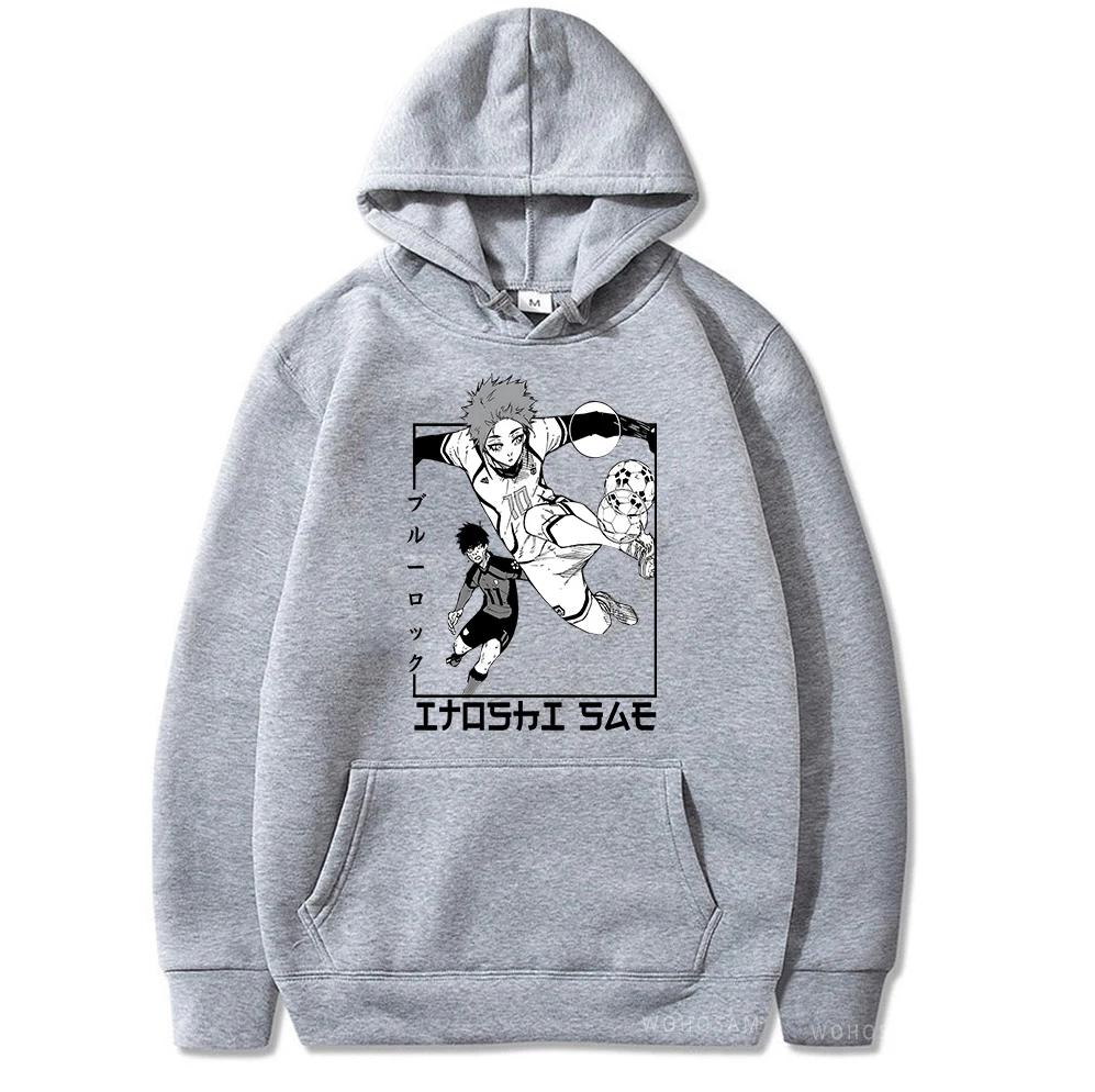 Herbst Winter Langarm Kapuzenpullover Manga BLUE LOCK Itoshi Sae Hoodies Herren Damen Lässig Locker Anime Street Hoody