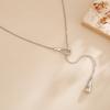 Simple Water Drop Pendant Necklace for Women 2025 Trendy Long Thin Chain Necklace Aesthetic Y2K Irregular Geometric Jewelry Gift